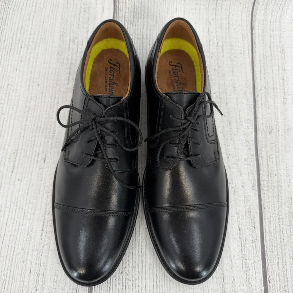 Florsheim Oxfords Mens 8.5 Black Leather Medfield Cap Toe Dress Shoes Career